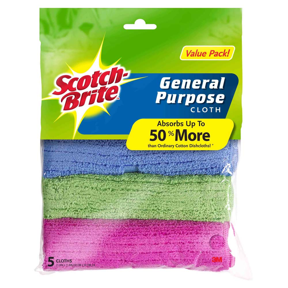 3M Scotch-Brite General Purpose Cloth Value Pack 5PC/Pack